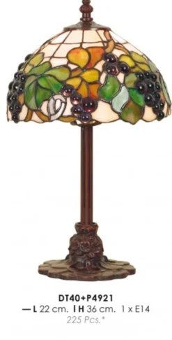 Casa Padrino Tiffany Tischleuchte Ø 22 x H. 36 cm - Handgefertigte Schreibtischleuchte