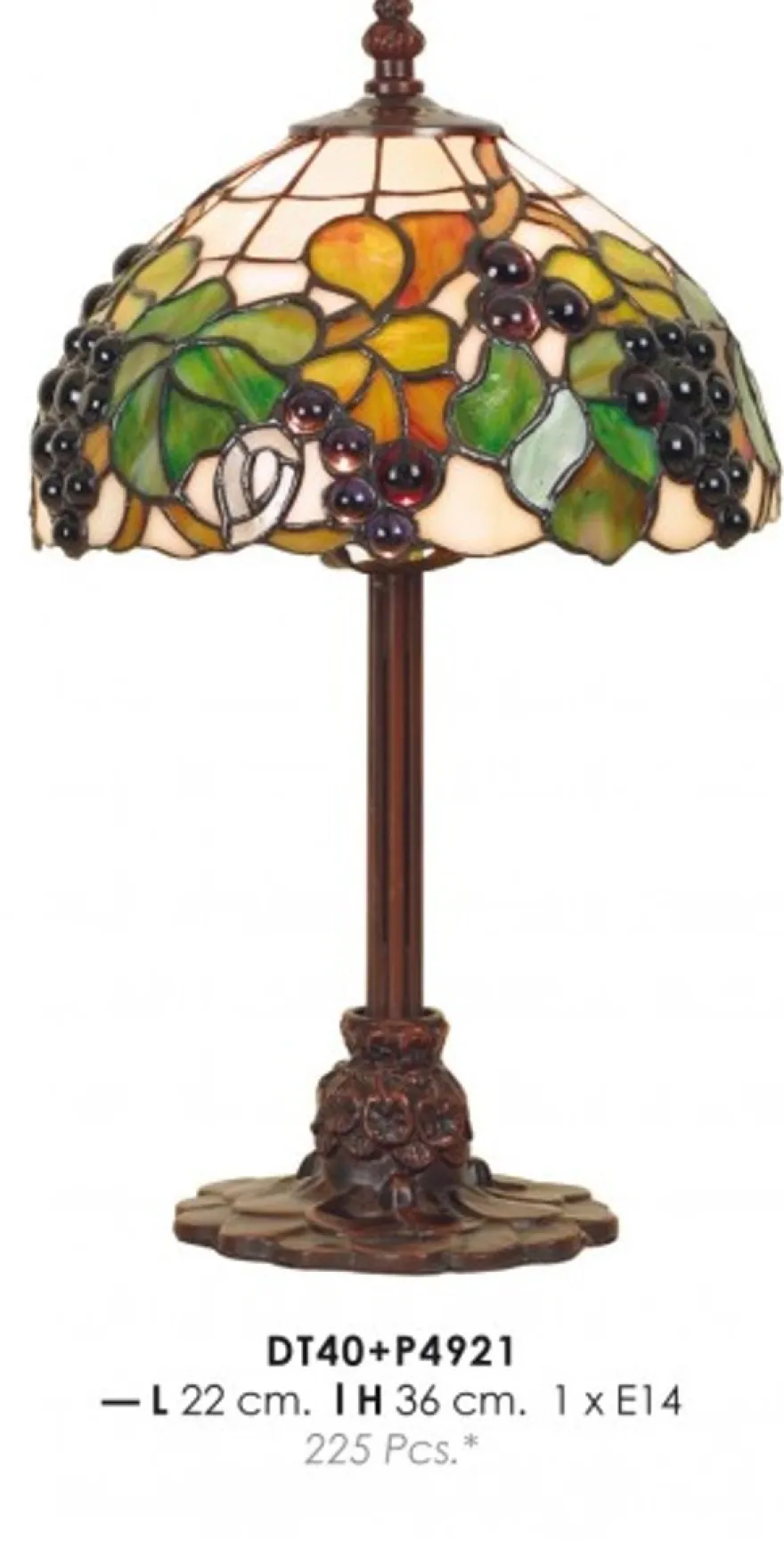 Casa Padrino Tiffany Tischleuchte Ø 22 x H. 36 cm - Handgefertigte Schreibtischleuchte