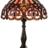 Casa Padrino Tiffany Tischleuchte Mehrfarbig Ø 42 x H. 60 cm - Luxus Wohnzimmer Tischlampe