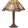 Casa Padrino Tiffany Tischleuchte Mosaik Design, Ø 21 cm, Höhe 36 cm, handgefertigte Glas-Lampe