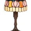 Casa Padrino Tiffany Tischleuchte Ø 15 x H. 29 cm - Tiffany Hockerleuchte - Tiffany Schreibtischleuchte