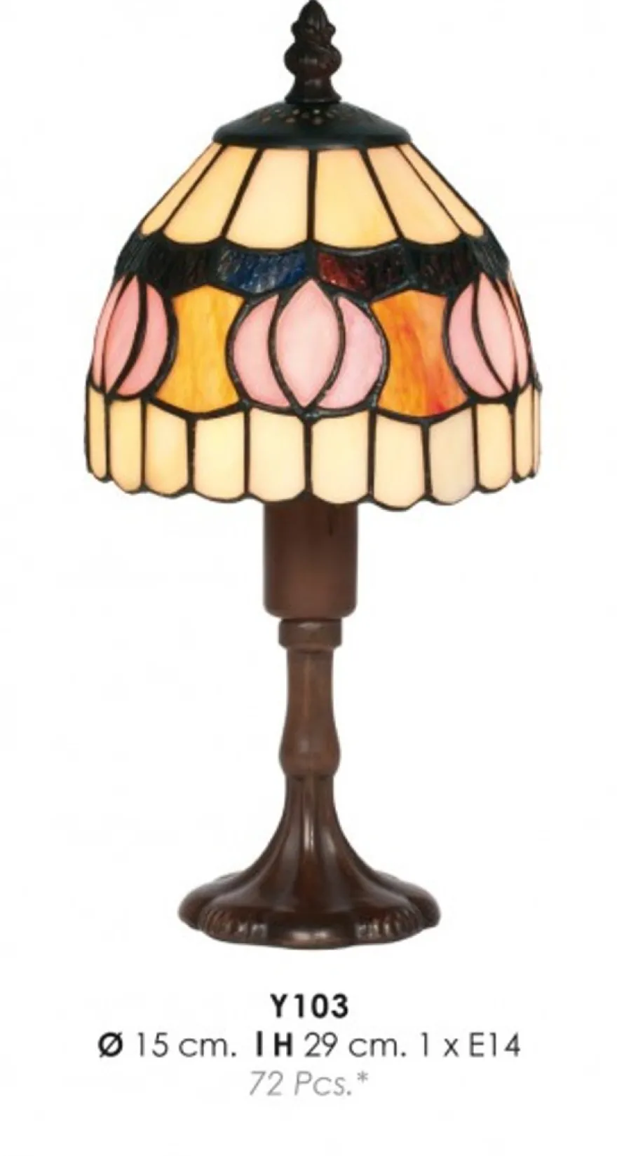 Casa Padrino Tiffany Tischleuchte Ø 15 x H. 29 cm - Tiffany Hockerleuchte - Tiffany Schreibtischleuchte