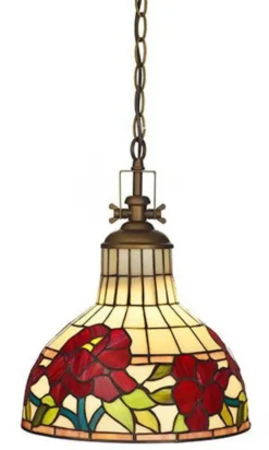 Casa Padrino Tiffany Vintage Hängeleuchte im Industrial Design - Metall und Glas - 60W E27 - Industrielampe Küchenleuchte