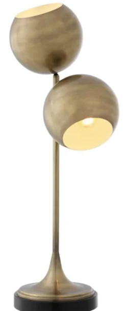 Casa Padrino Tischleuchte Antik Messing / Schwarz Ø 32 x H. 74 cm - Luxus Qualität