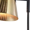 Casa Padrino Tischleuchte Antik Gold / Schwarz 17,5 x 26 x H. 55,5 cm - Moderne Tischlampe mit Lampenschirm aus perforiertem Metall