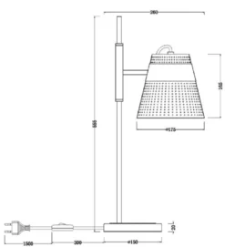 Casa Padrino Tischleuchte Antik Gold / Schwarz 17,5 x 26 x H. 55,5 cm - Moderne Tischlampe mit Lampenschirm aus perforiertem Metall