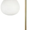 Casa Padrino Tischleuchte Gold 17 x H. 65 cm - Exklusive Wohnzimmer Tischlampe aus Metall und Mattglas