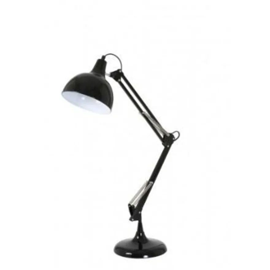 Casa Padrino Tischleuchte Schwarz 20 x H 68 cm - Elegante Metall-Leuchte für Schreibtisch und Wohnraum