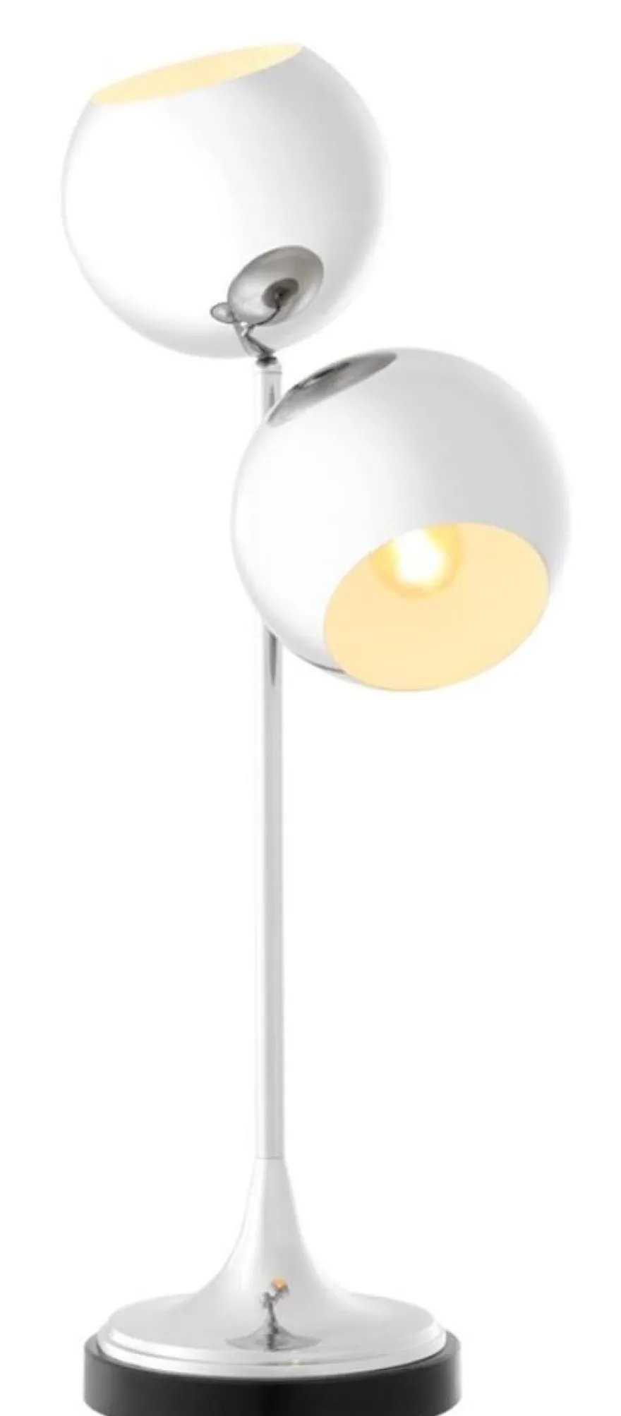 Casa Padrino Tischleuchte Silber / Schwarz Ø 32 x H. 74 cm - Luxus Qualität