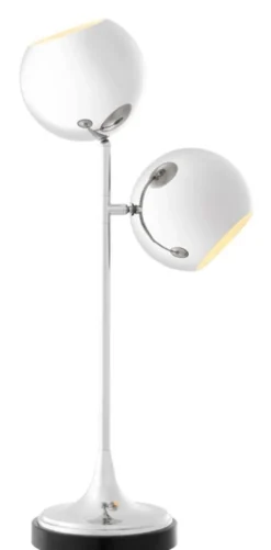 Casa Padrino Tischleuchte Silber / Schwarz Ø 32 x H. 74 cm - Luxus Qualität