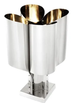 Casa Padrino Tischleuchte Silber 46 x 46 x H. 82,5 cm - Luxus Tischlampe