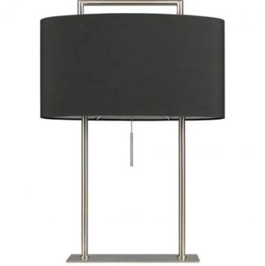 Casa Padrino Tischleuchte Silber 45 x 21 x H 64 cm - Elegante Tischlampe in Silber und Schwarz