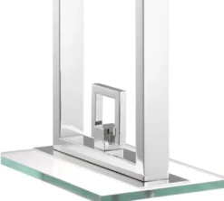 Casa Padrino Tischleuchte Silber / Weiß 55 x 25 x H. 88 cm - Luxus Tischlampe mit Lampenschirm