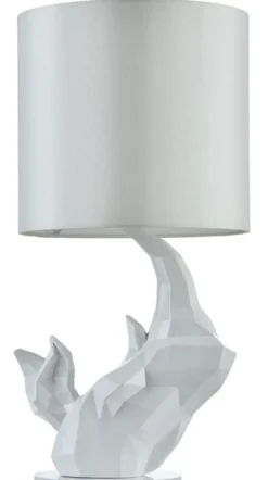 Casa Padrino Tischleuchte Weiß in exklusivem Design Ø 24 x H. 48,5 cm - Luxus Hotel & Restaurant Beleuchtung