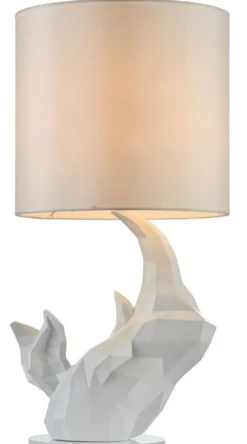 Casa Padrino Tischleuchte Weiß in exklusivem Design Ø 24 x H. 48,5 cm - Luxus Hotel & Restaurant Beleuchtung