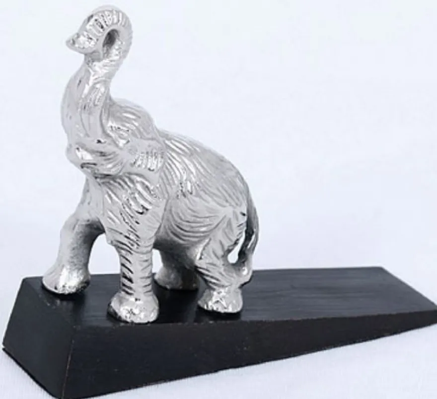 Casa Padrino Türstopper Elefant Silber / Schwarz - Luxus Accessoires