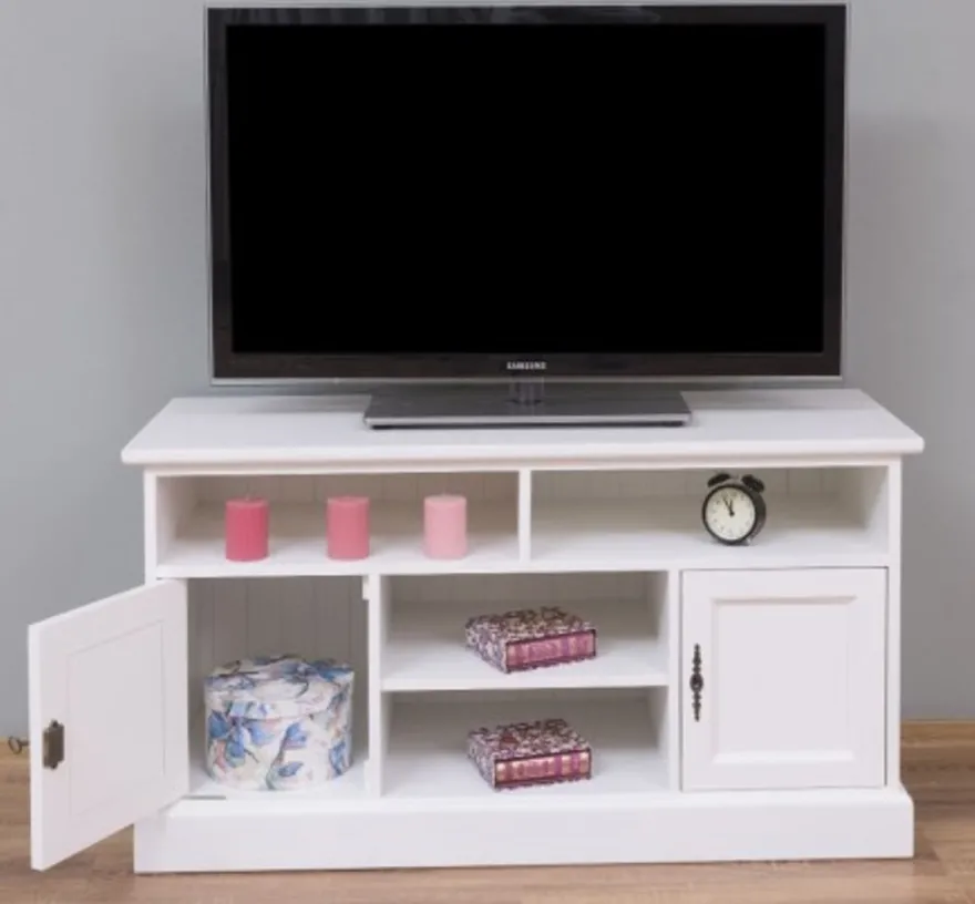 Casa Padrino TV Schrank im Landhausstil mit 2 Türen, 129 x 50 x 70 cm