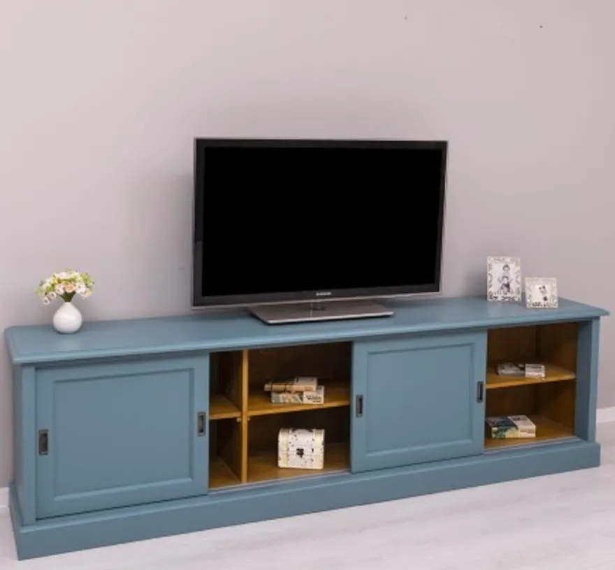 Casa Padrino TV Schrank im Landhausstil mit 4 Schiebetüren, 246 x 46 x 70 cm