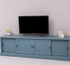 Casa Padrino TV Schrank im Landhausstil mit 4 Schiebetüren, 246 x 46 x 70 cm