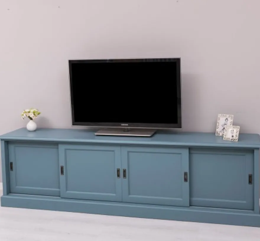 Casa Padrino TV Schrank im Landhausstil mit 4 Schiebetüren, 246 x 46 x 70 cm