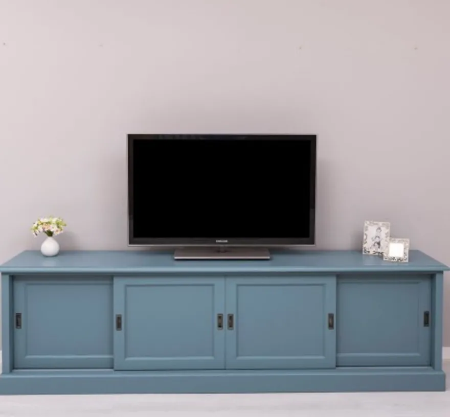 Casa Padrino TV Schrank im Landhausstil mit 4 Schiebetüren, 246 x 46 x 70 cm