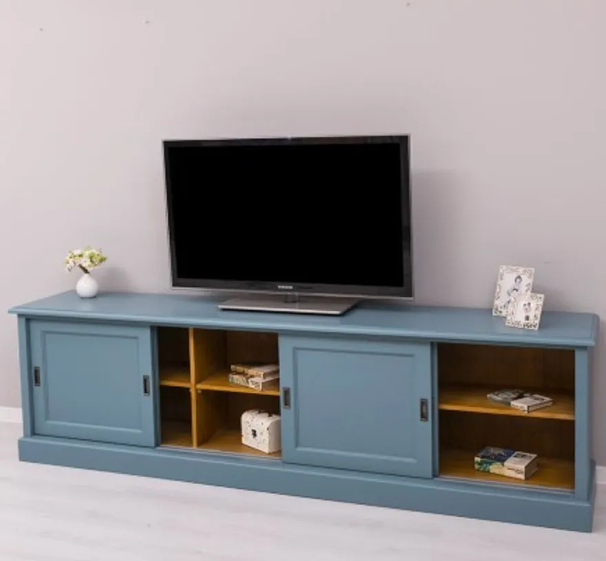 Casa Padrino TV Schrank im Landhausstil mit 4 Schiebetüren, 246 x 46 x 70 cm