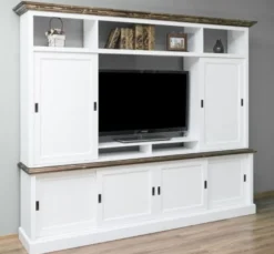 Casa Padrino TV Schrank im Landhausstil mit 6 Schiebetüren, 254 x 46 x 210 cm