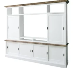 Casa Padrino TV Schrank im Landhausstil mit 6 Schiebetüren, 254 x 46 x 210 cm