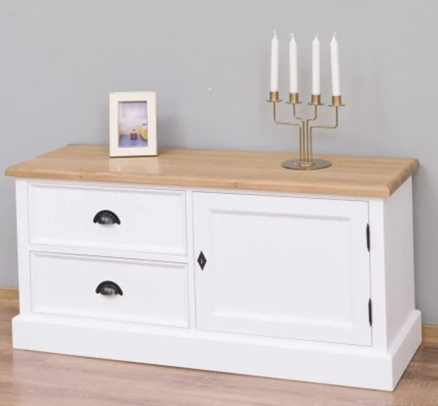 Casa Padrino TV Schrank im Landhausstil mit 1 Tür und 2 Schubladen, 120 x 40 x 57 cm