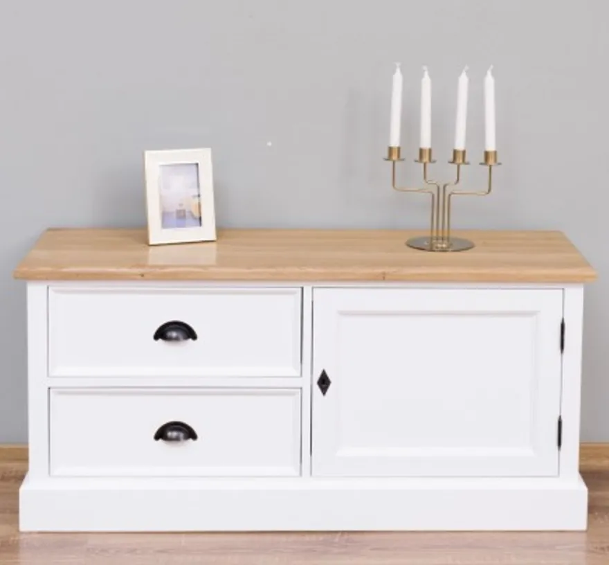 Casa Padrino TV Schrank im Landhausstil mit 1 Tür und 2 Schubladen, 120 x 40 x 57 cm