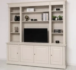 Casa Padrino TV Schrank im Landhausstil Creme Waterloo, 223 x 51 x 228 cm