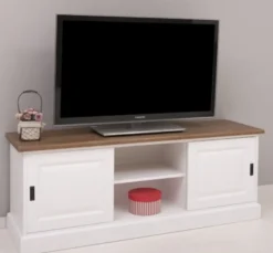 Casa Padrino TV Schrank im Landhausstil mit 2 Schiebetüren, 160 x 46 x 60 cm