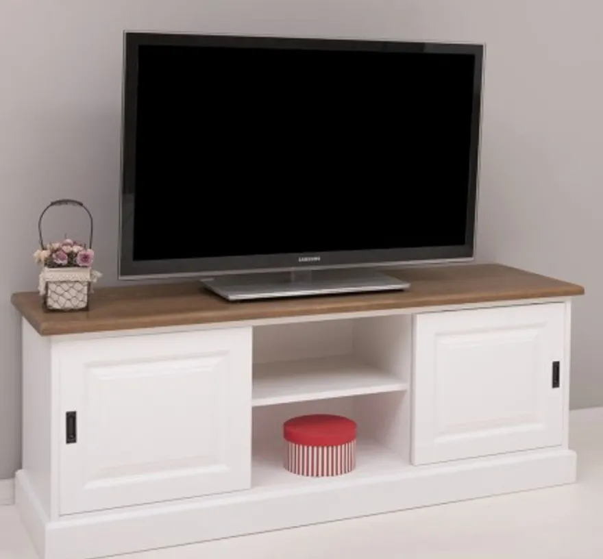 Casa Padrino TV Schrank im Landhausstil mit 2 Schiebetüren, 160 x 46 x 60 cm
