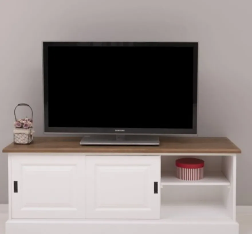 Casa Padrino TV Schrank im Landhausstil mit 2 Schiebetüren, 160 x 46 x 60 cm