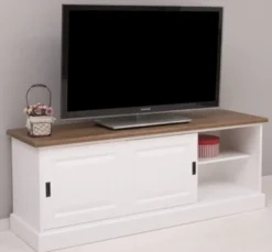 Casa Padrino TV Schrank im Landhausstil mit 2 Schiebetüren, 160 x 46 x 60 cm