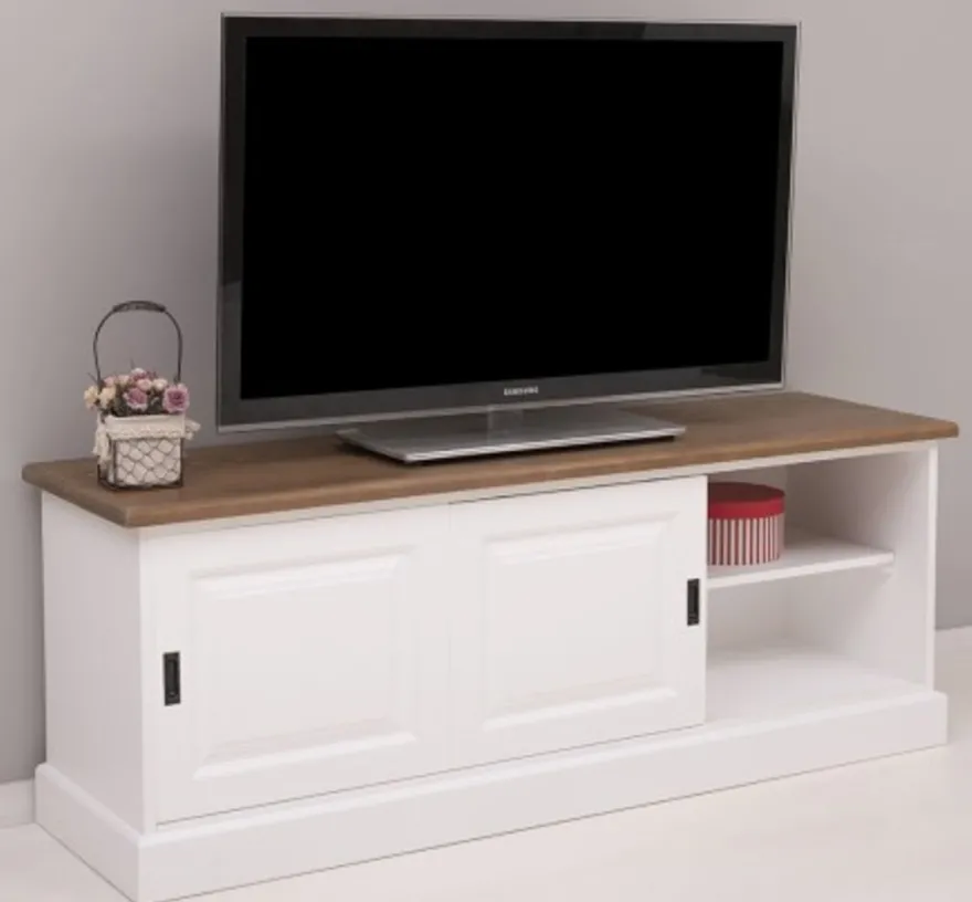 Casa Padrino TV Schrank im Landhausstil mit 2 Schiebetüren, 160 x 46 x 60 cm