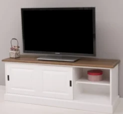 Casa Padrino TV Schrank im Landhausstil mit 2 Schiebetüren, 160 x 46 x 60 cm