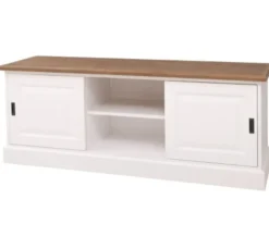 Casa Padrino TV Schrank im Landhausstil mit 2 Schiebetüren, 160 x 46 x 60 cm