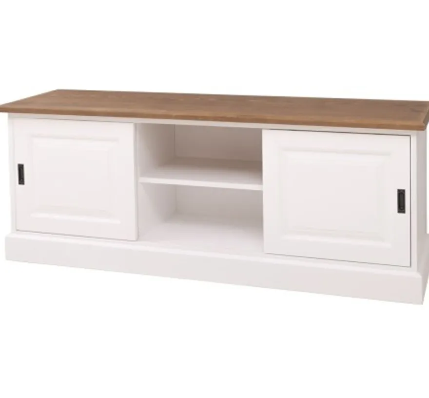 Casa Padrino TV Schrank im Landhausstil mit 2 Schiebetüren, 160 x 46 x 60 cm