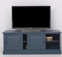 Casa Padrino TV Schrank im Landhausstil mit 2 Schiebetüren, 160 x 46 x 60 cm