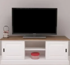 Casa Padrino TV Schrank im Landhausstil mit 2 Schiebetüren, 160 x 46 x 60 cm