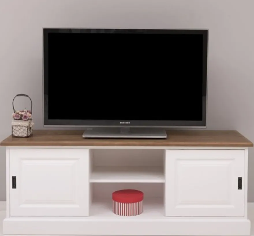 Casa Padrino TV Schrank im Landhausstil mit 2 Schiebetüren, 160 x 46 x 60 cm