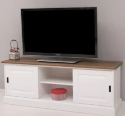 Casa Padrino TV Schrank im Landhausstil mit 2 Schiebetüren, 160 x 46 x 60 cm