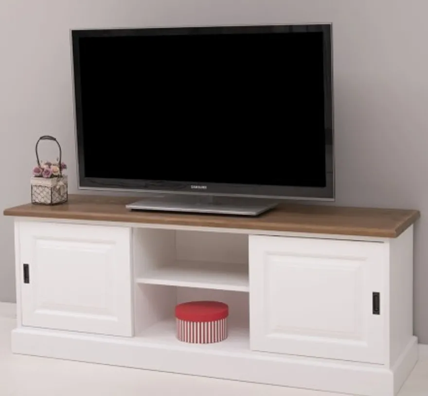 Casa Padrino TV Schrank im Landhausstil mit 2 Schiebetüren, 160 x 46 x 60 cm