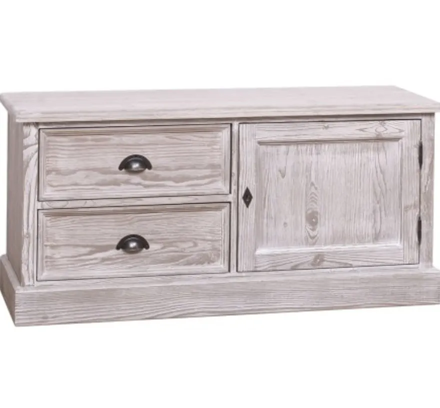 Casa Padrino TV Schrank im Landhausstil mit 1 Tür und 2 Schubladen, 120 x 40 x 57 cm