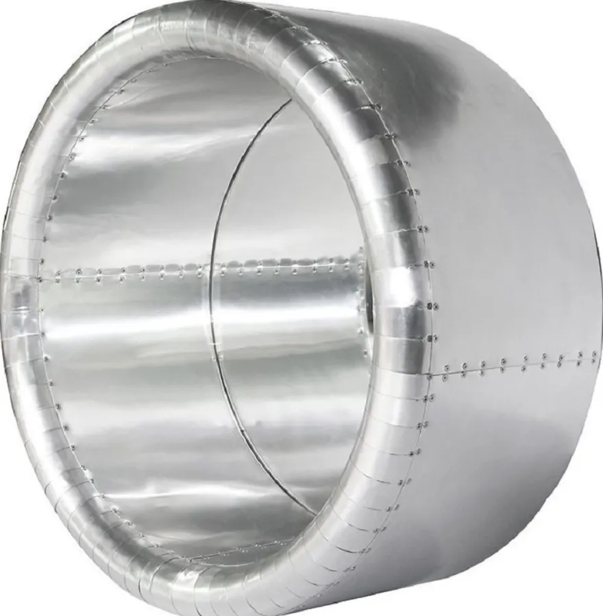 Casa Padrino Vintage Aviator Spiegel Silber Ø 74 cm - Runder Aluminium Flugzeug Design Wandspiegel - Aluminium Flugzeug Möbel