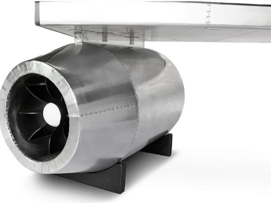 Casa Padrino Vintage Flieger Schreibtisch Silber 230 x 120 x H. 80 cm - Aluminium Flugzeug Design Bürotisch - Aluminium Flugzeug Büro Möbel