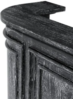 Casa Padrino Vintage Look Theken Schrank 190 cm - Ladentheke aus Massivholz in Schwarz Washed Antik Stil
