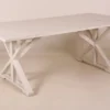 Casa Padrino Vintage Teak Esstisch Antik Stil Weiß 210 x 100 x 78 cm - Massivholz Landhaus Tisch