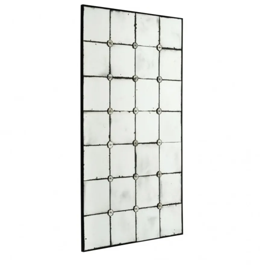 Casa Padrino Vintage Wandspiegel Squares Antik Stil Glas 80 x H140 cm - Art Deco Design